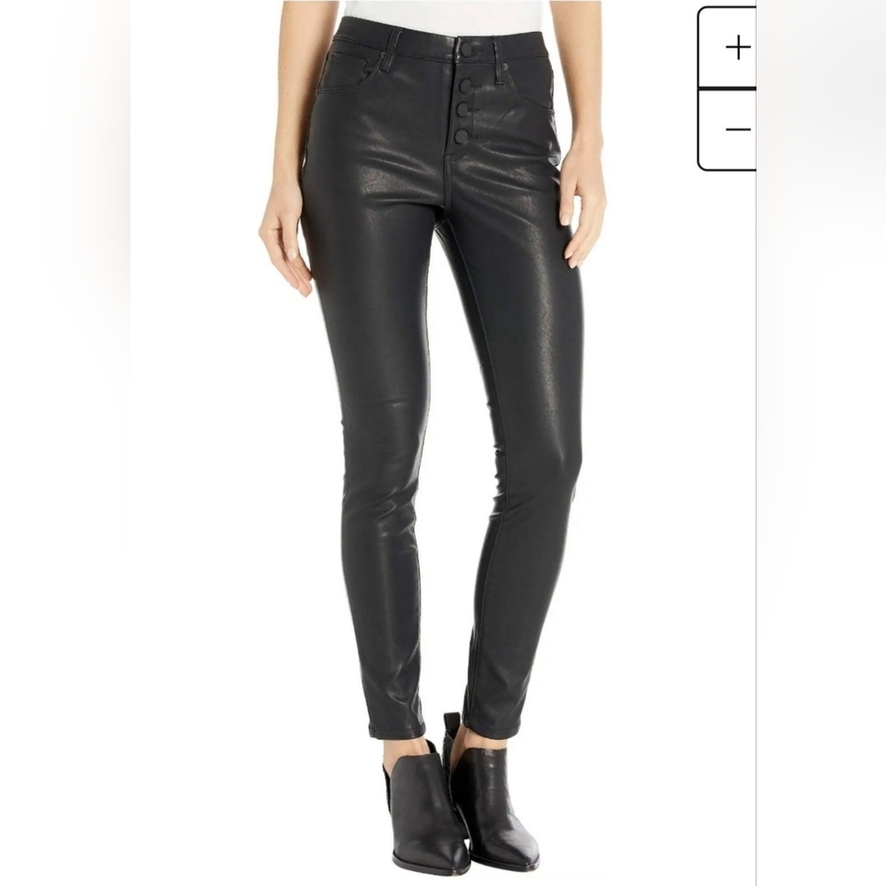 Blank NYC The Great Jones High-Rise Faux Leather Skinny Pants sz 27 - Picture 4 of 5